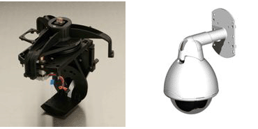 BNL bearing assembly for security camera (left) and the final product (right)